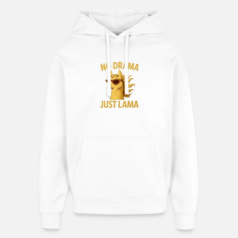 Pas de drame, juste un lama - Sweat à capuche unisexe Stanley/Stella Oversized - blanc