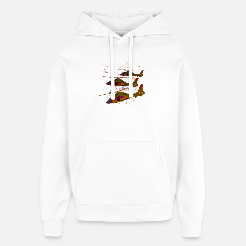 hélicoptère - Sweat à capuche unisexe Stanley/Stella Oversized - blanc