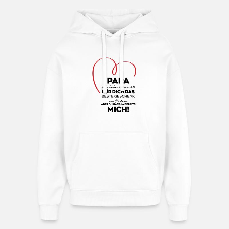 Papa Drôle de Cadeau - Sweat à capuche unisexe Stanley/Stella Oversized - blanc