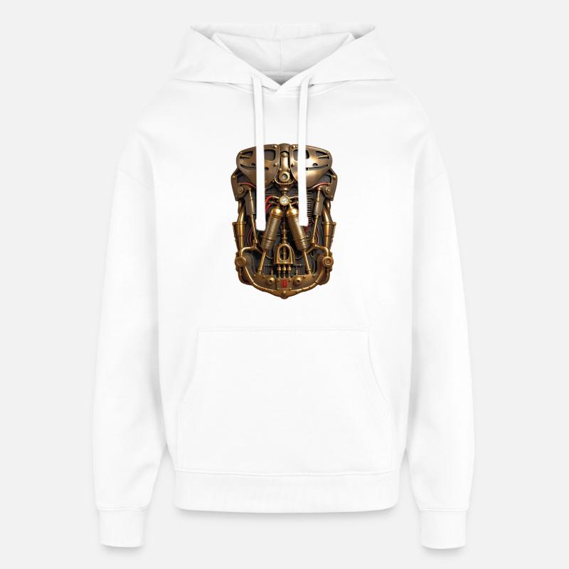 CYBORG ARMOR - steam punk'n'roll - Sweat à capuche unisexe Stanley/Stella Oversized - blanc