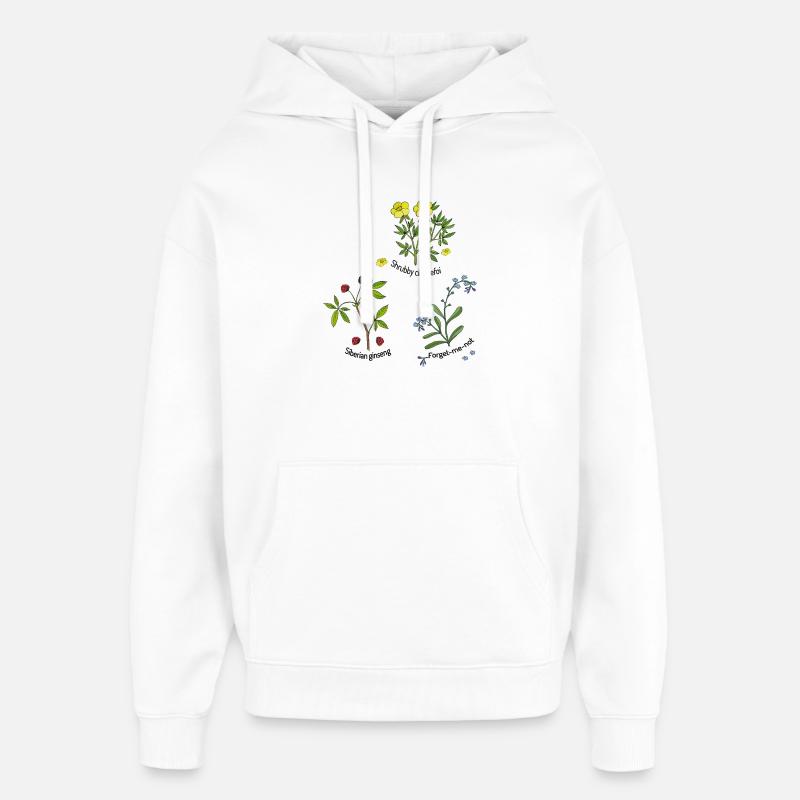 Herbes naturelles - Sweat à capuche unisexe Stanley/Stella Oversized - blanc
