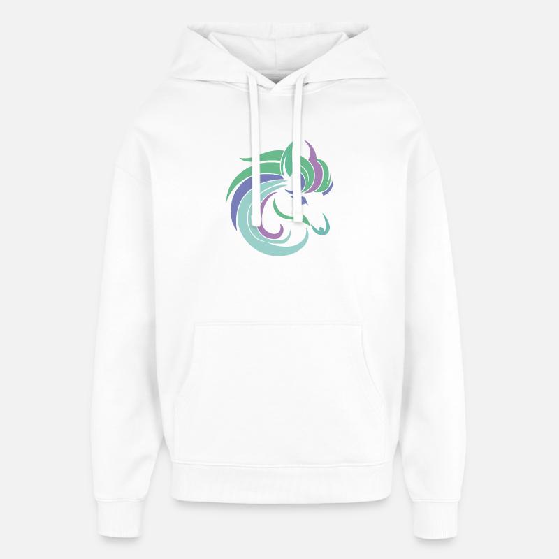 Pastel Dragon Silhouette - Sweat à capuche unisexe Stanley/Stella Oversized - blanc