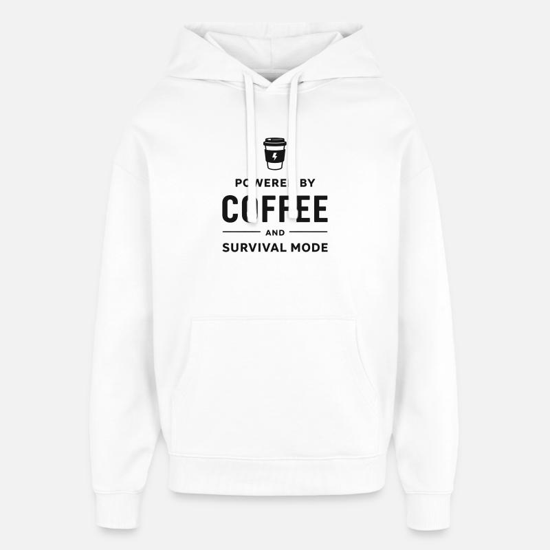 Powered by Coffee and Survival Mode - Oversized Unisex Hoodie von Stanley/Stella - Weiß