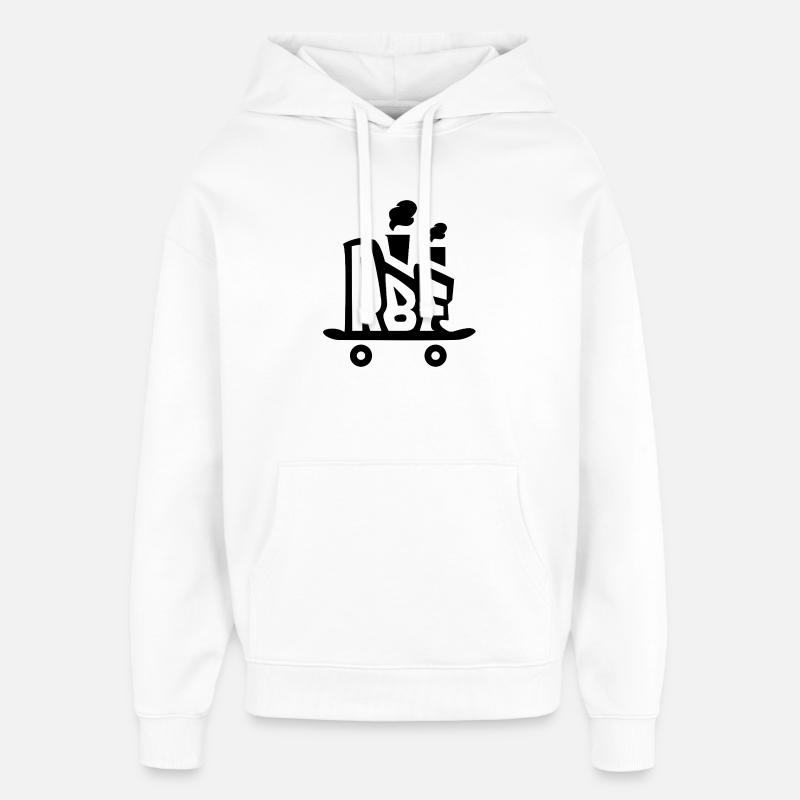 Logo de l’usine Roller Board Noir - Sweat à capuche unisexe Stanley/Stella Oversized - blanc