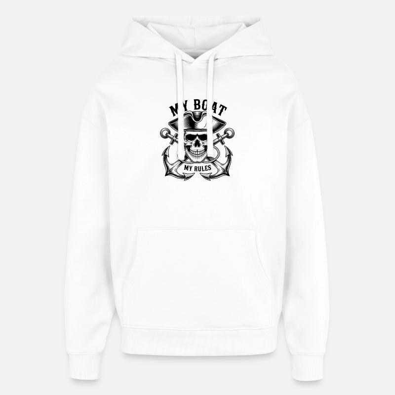 Mon bateau, mes règles - Sweat à capuche unisexe Stanley/Stella Oversized - blanc