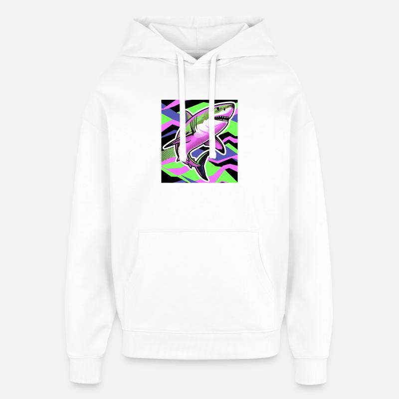 Requin - Sweat à capuche unisexe Stanley/Stella Oversized - blanc