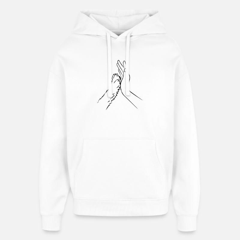 Équipe Patte et Main-Chien - Sweat à capuche unisexe Stanley/Stella Oversized - blanc