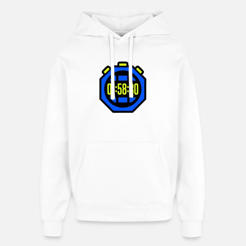 Stopwatch Best Time Half Marathon - Oversized Unisex Hoodie by Stanley/Stella - white