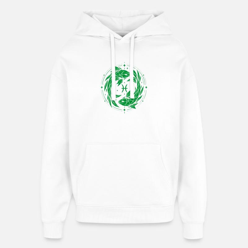 Symbole des Poissons – Doux & Moderne - Sweat à capuche unisexe Stanley/Stella Oversized - blanc