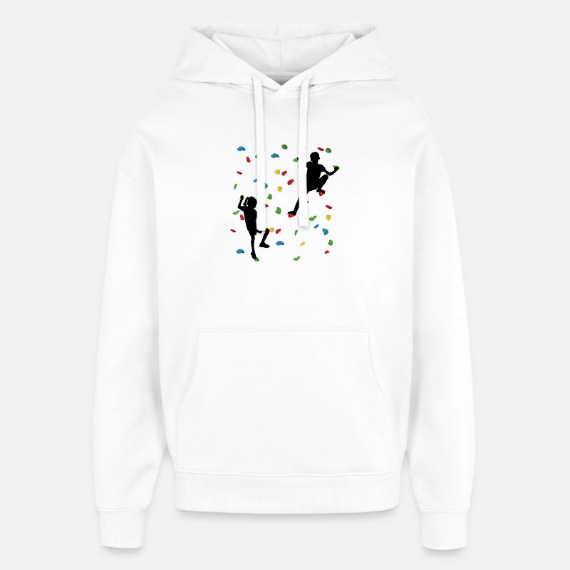 Climbing Wall Kids – Junge Kletterer - Oversized Unisex Hoodie von Stanley/Stella - Weiß