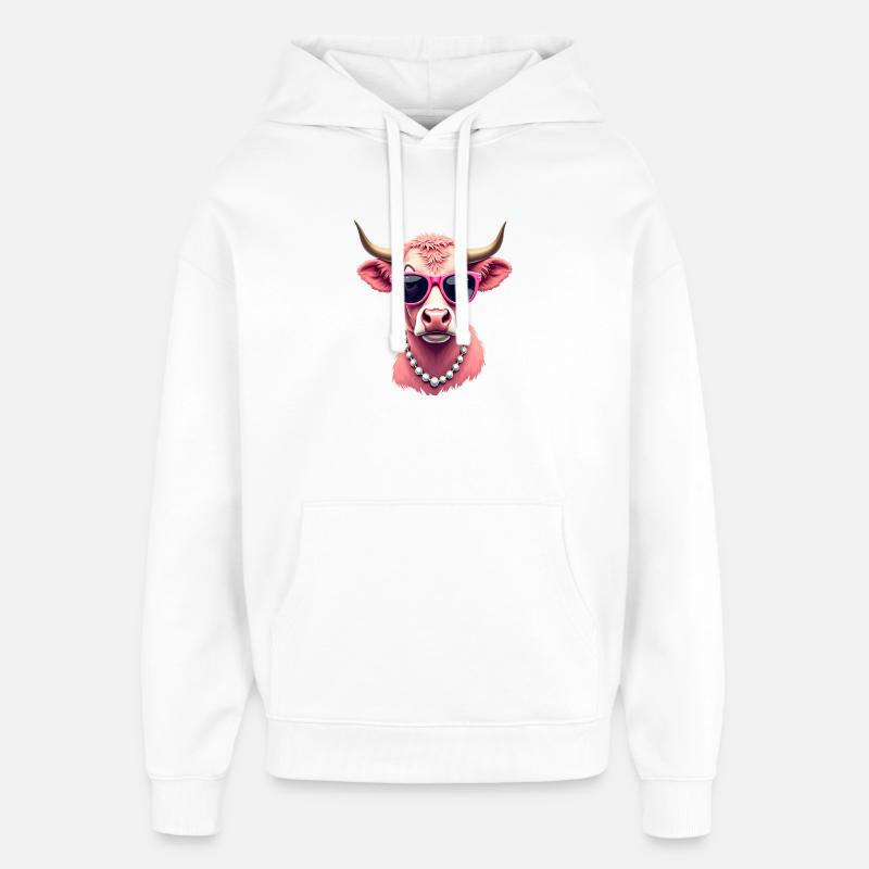 Vache - Sweat à capuche unisexe Stanley/Stella Oversized - blanc
