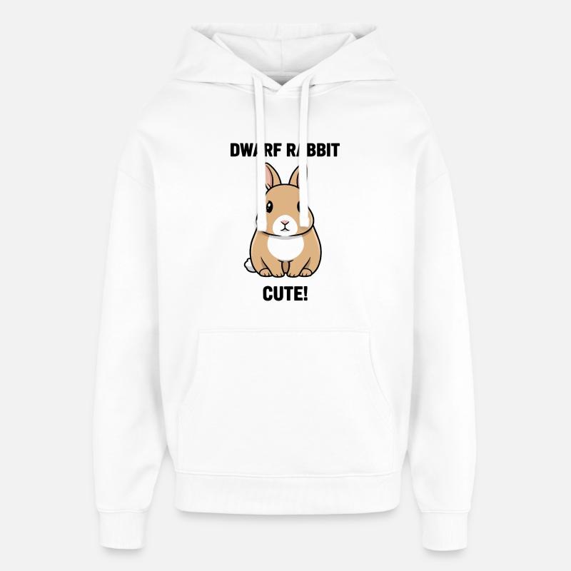 Dwarf Rabbit Dwarf Cute Rabbit Fetish - Oversized Unisex Hoodie by Stanley/Stella - white