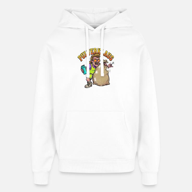 Pulverklaus: Protein oder Zauberpulver Gym - Oversized Unisex Hoodie von Stanley/Stella - Weiß