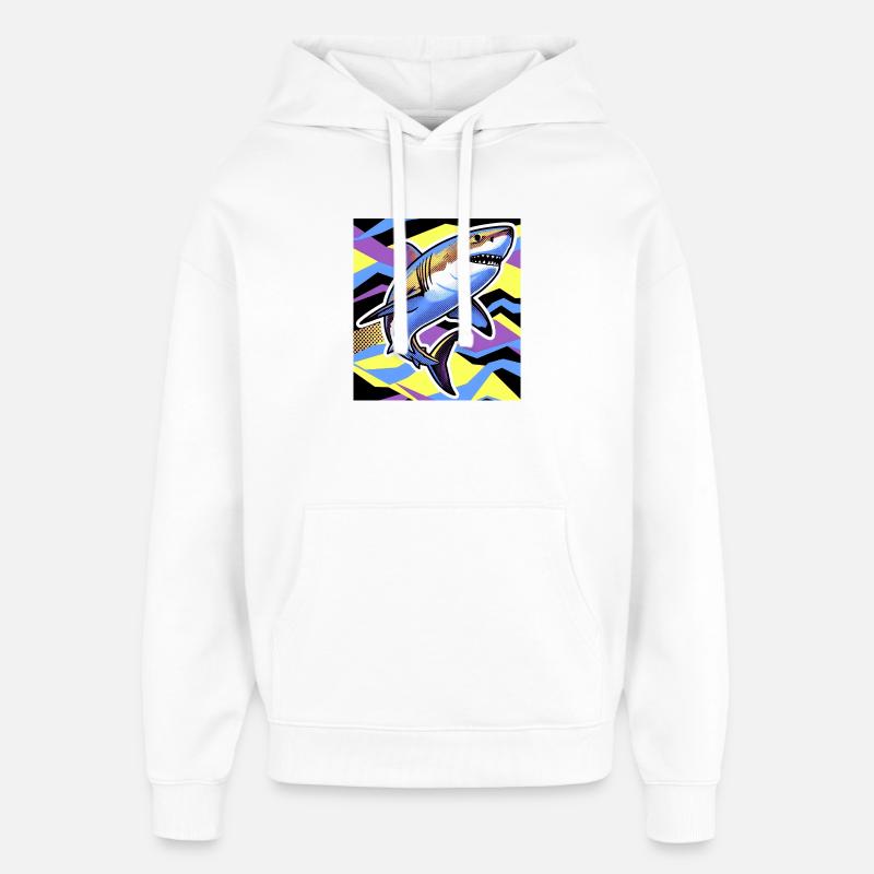 Requin - Sweat à capuche unisexe Stanley/Stella Oversized - blanc