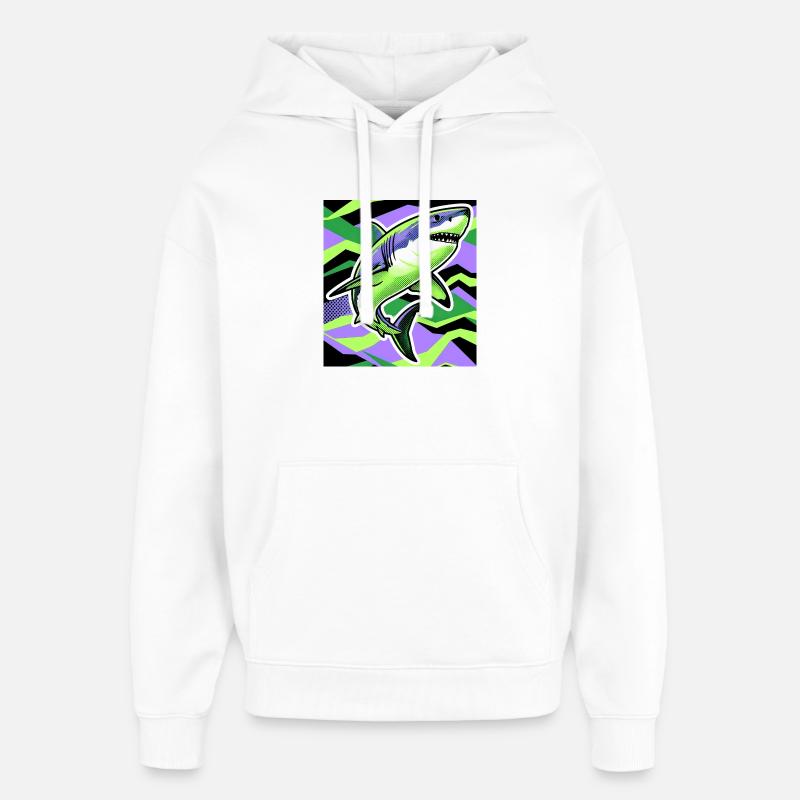 Requin - Sweat à capuche unisexe Stanley/Stella Oversized - blanc