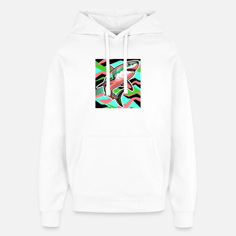 Requin - Sweat à capuche unisexe Stanley/Stella Oversized - blanc