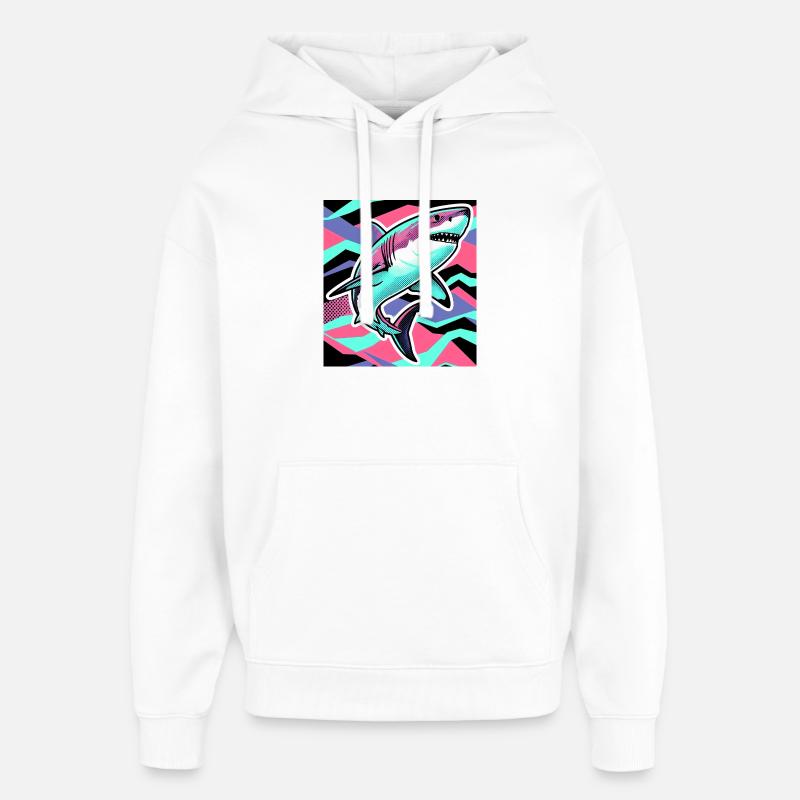 Requin - Sweat à capuche unisexe Stanley/Stella Oversized - blanc