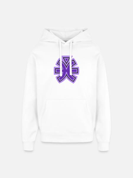 Pisces and Water Tribal Symbol - Oversized Unisex Hoodie by Stanley/Stella - white