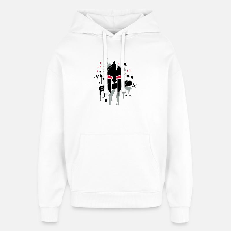 casque de Spartan - Sweat à capuche unisexe Stanley/Stella Oversized - blanc