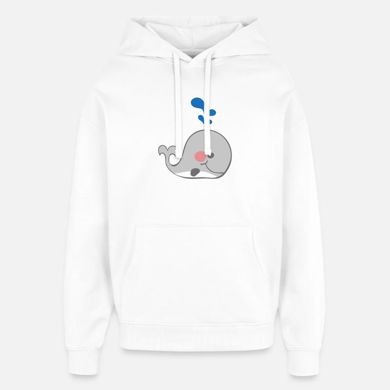 baleine - Sweat à capuche unisexe Stanley/Stella Oversized - blanc