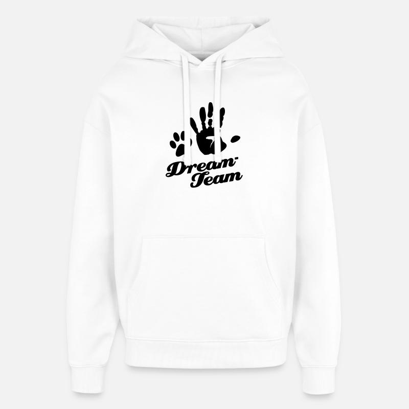 Dream Team Animal Lovers Paw - Sweat à capuche unisexe Stanley/Stella Oversized - blanc