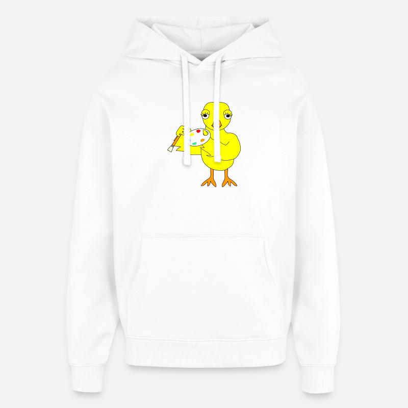 Poussin d'art - Sweat à capuche unisexe Stanley/Stella Oversized - blanc