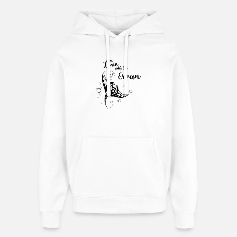 In Love with the Ocean - Sweat à capuche unisexe Stanley/Stella Oversized - blanc