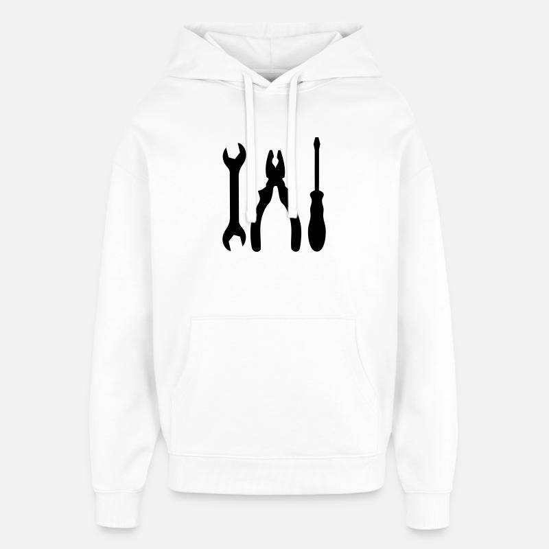 tools - Oversized Unisex Hoodie by Stanley/Stella - white