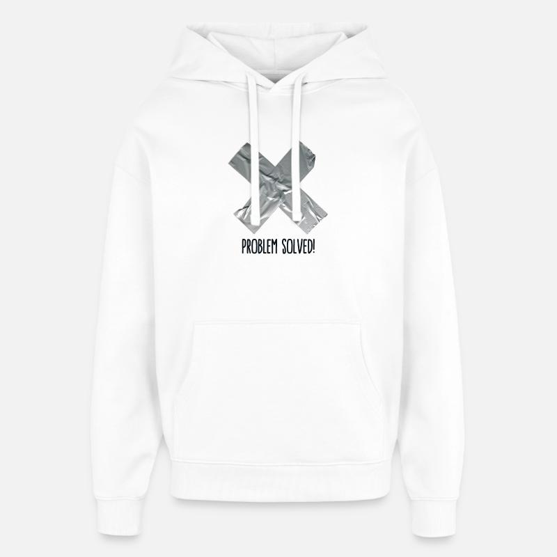 Problem Solved Duct tape - Oversized Unisex Hoodie by Stanley/Stella - white