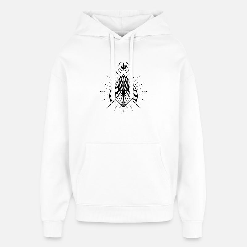 Papillon lune cristal diamant luciole - Sweat à capuche unisexe Stanley/Stella Oversized - blanc