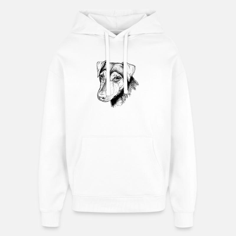 Portrait de terrier - Sweat à capuche unisexe Stanley/Stella Oversized - blanc