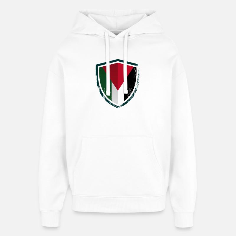 Blason géométrique du bouclier - Sweat à capuche unisexe Stanley/Stella Oversized - blanc
