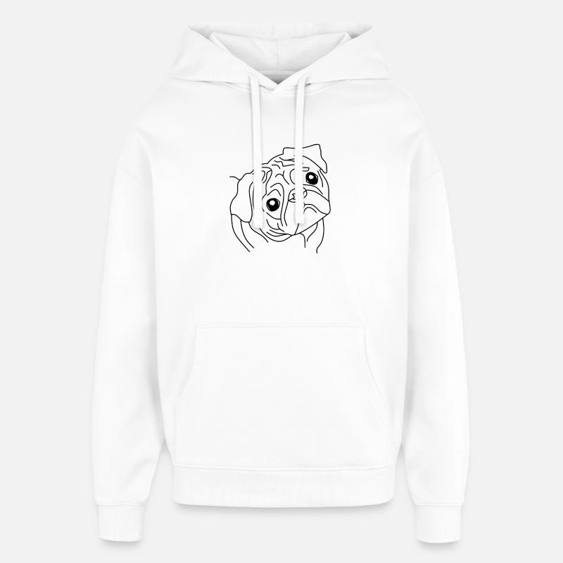 Pug Face - Le compagnon mignon - Sweat à capuche unisexe Stanley/Stella Oversized - blanc