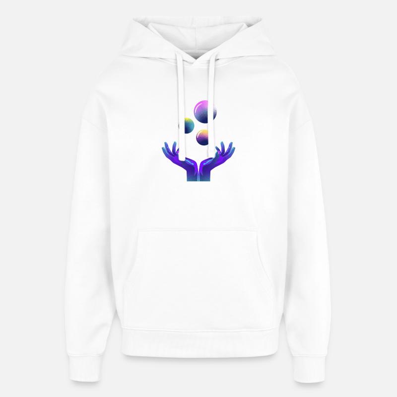 graphique, univers, planète - Sweat à capuche unisexe Stanley/Stella Oversized - blanc