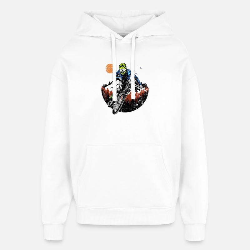 Cavalier de la crête de minuit - Sweat à capuche unisexe Stanley/Stella Oversized - blanc