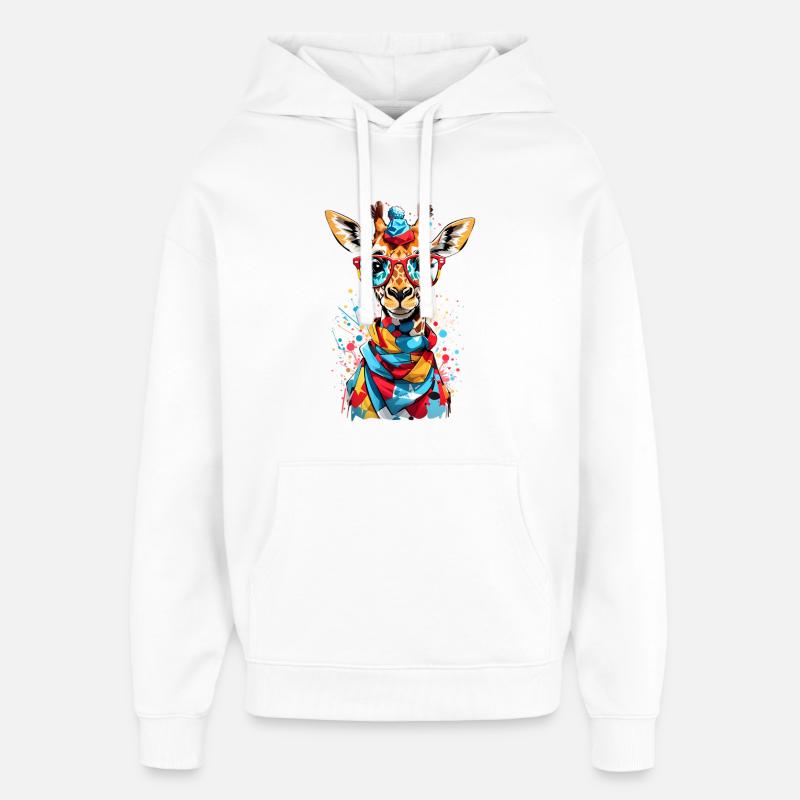 Girafe cool - Sweat à capuche unisexe Stanley/Stella Oversized - blanc