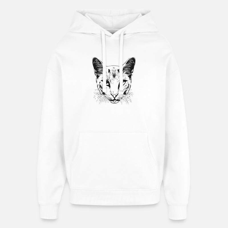 Chat 1 - Sweat à capuche unisexe Stanley/Stella Oversized - blanc