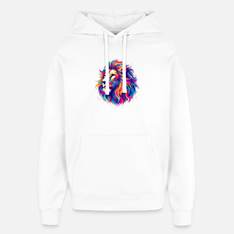 Lion - Sweat à capuche unisexe Stanley/Stella Oversized - blanc