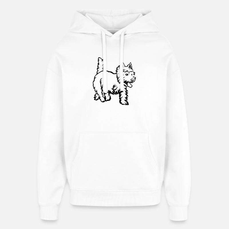 West Highland Terrier - Sweat à capuche unisexe Stanley/Stella Oversized - blanc