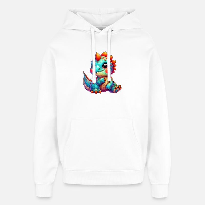 Dinosaure - Sweat à capuche unisexe Stanley/Stella Oversized - blanc