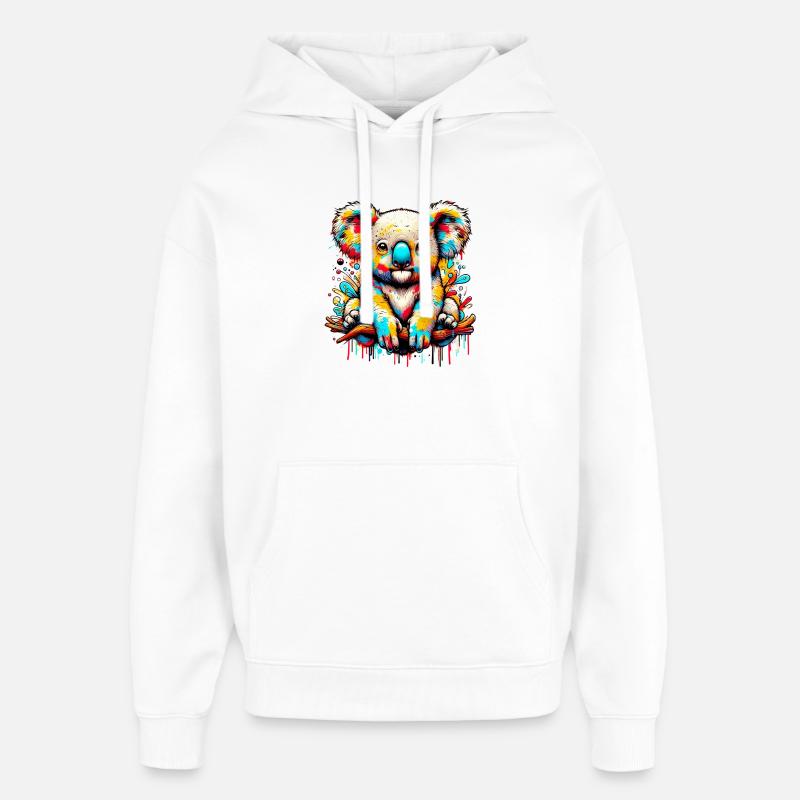 Koala - Oversized Unisex Hoodie von Stanley/Stella - Weiß