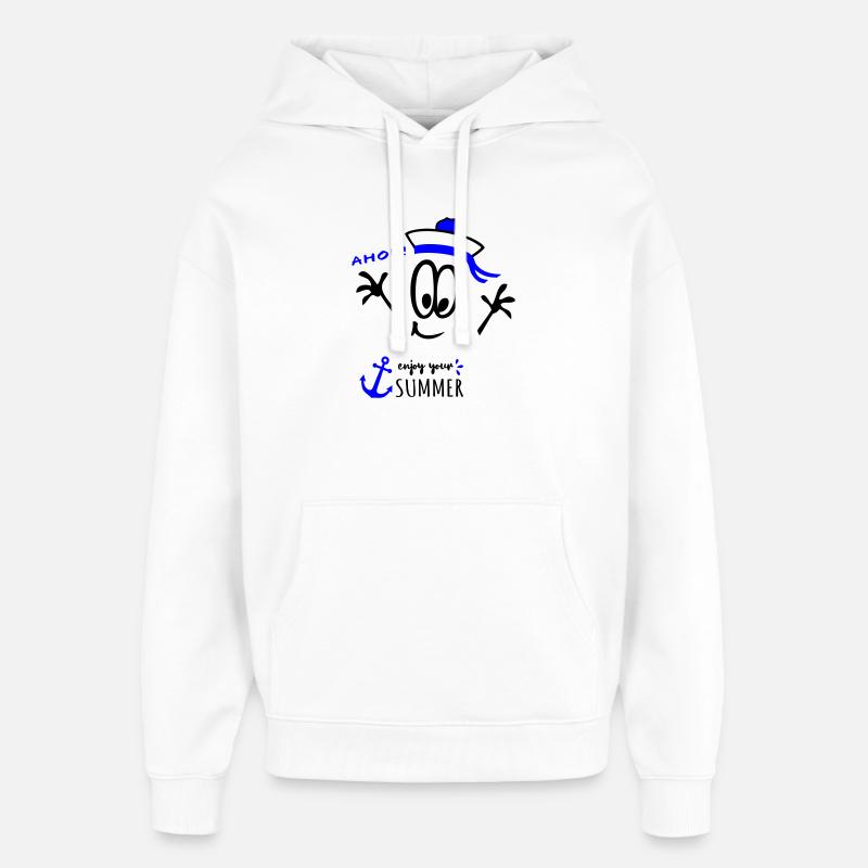 Marin Ahoy - Sweat à capuche unisexe Stanley/Stella Oversized - blanc