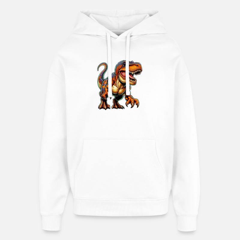 Dinosaure - Sweat à capuche unisexe Stanley/Stella Oversized - blanc