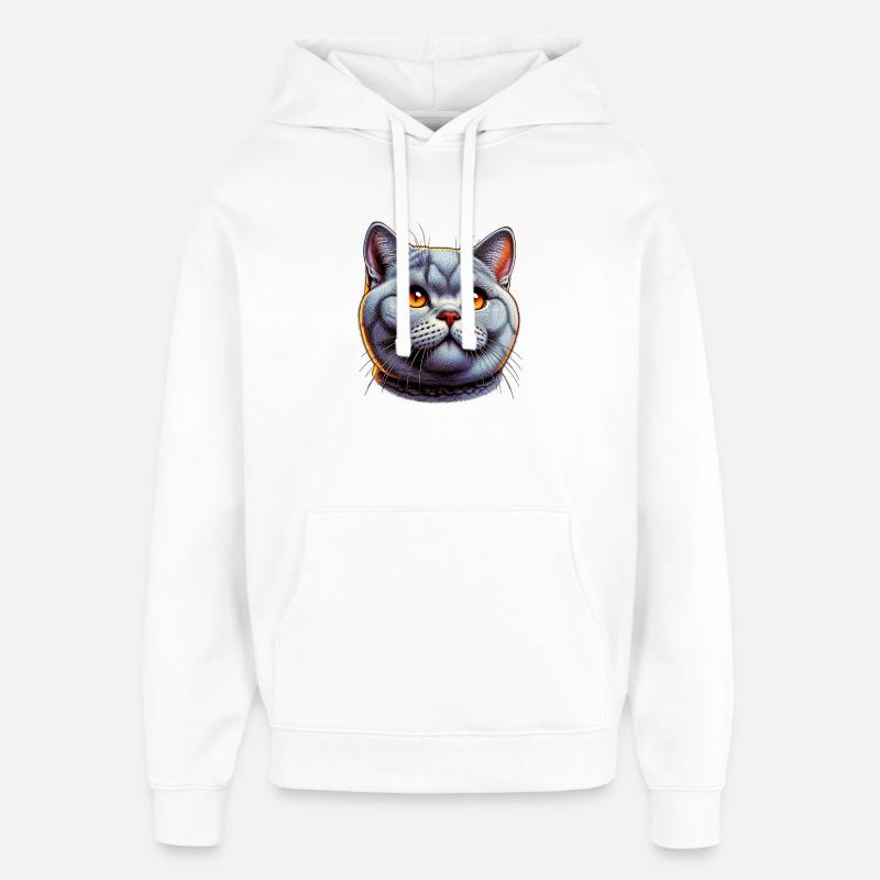 Britisch Kurzhaar Katze - Oversized Unisex Hoodie von Stanley/Stella - Weiß