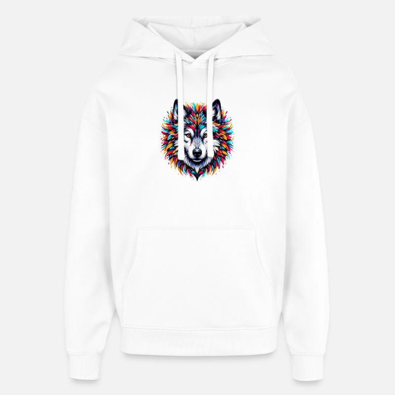 Loup - Sweat à capuche unisexe Stanley/Stella Oversized - blanc