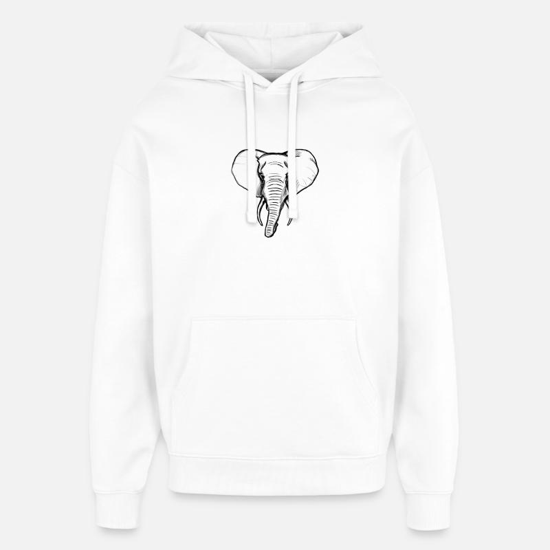 Éléphant - Sweat à capuche unisexe Stanley/Stella Oversized - blanc