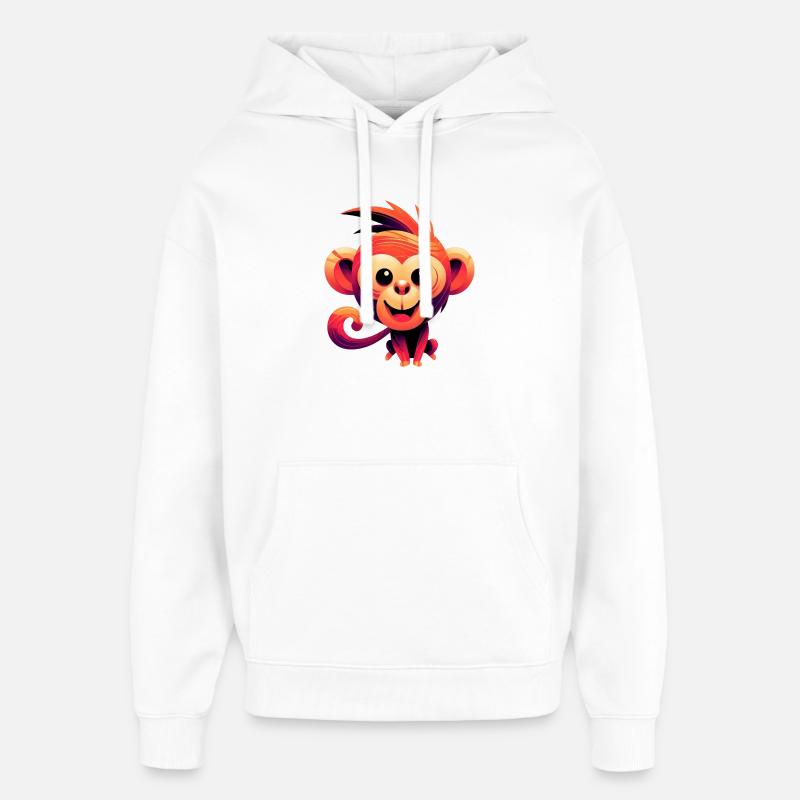 Singe - Sweat à capuche unisexe Stanley/Stella Oversized - blanc