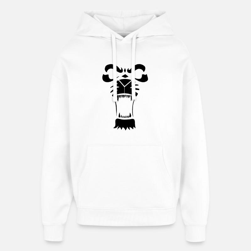 Raublöwe oder Tiger (Schwarz) - Oversized Unisex Hoodie von Stanley/Stella - Weiß
