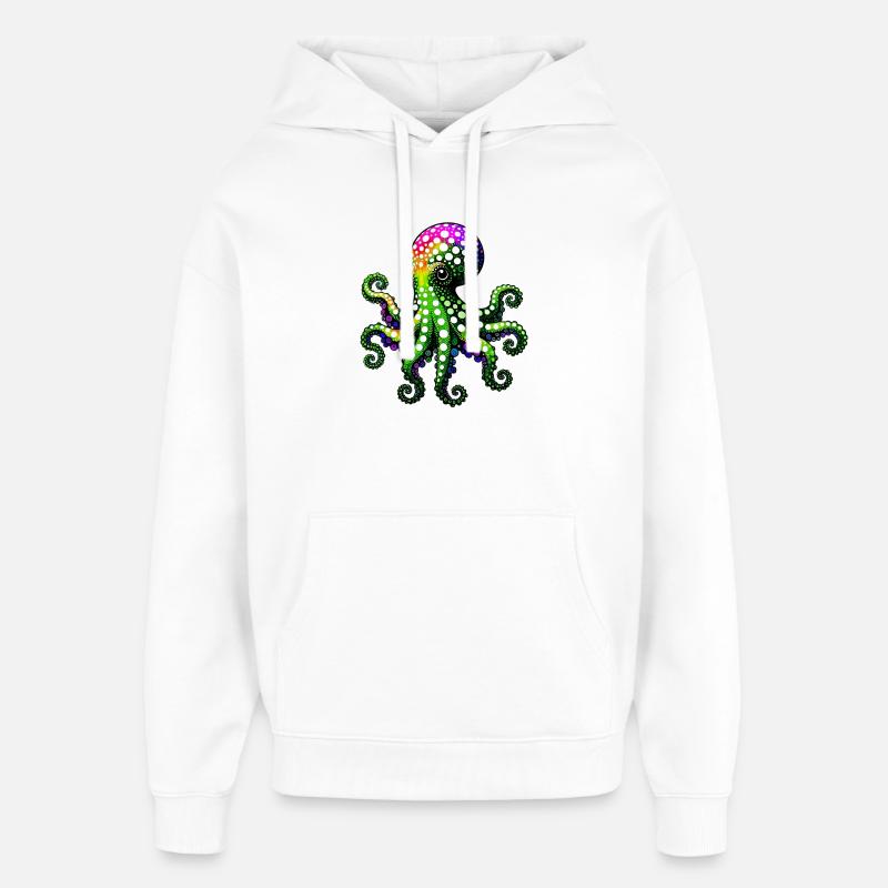 Pieuvre - Sweat à capuche unisexe Stanley/Stella Oversized - blanc