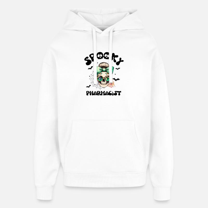 Spooky Pharmacist Halloween Pharmacien Spooky - Sweat à capuche unisexe Stanley/Stella Oversized - blanc